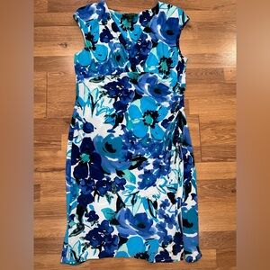 Lauren Ralph Lauren Blue Floral Midi Dress